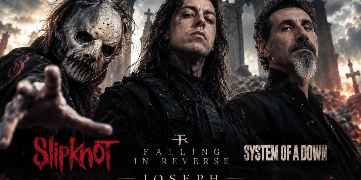 Slipknot e System of a Down se encontram: vocalistas se unem ao Falling In Reverse em superprodução