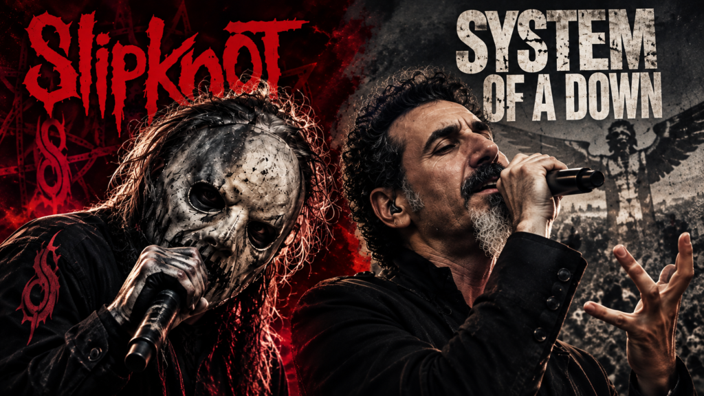 Imagem 5 da matéria: Slipknot e System of a Down se encontram: vocalistas se unem ao Falling In Reverse em superprodução